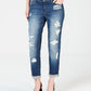 INC Iternational Concepts Women's Distressed Boyfriend Jeans Blue Size 4
