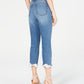 INC International Concepts Women's High Rise Lace Trim Skinny Cropped Jeans Blue Size 14