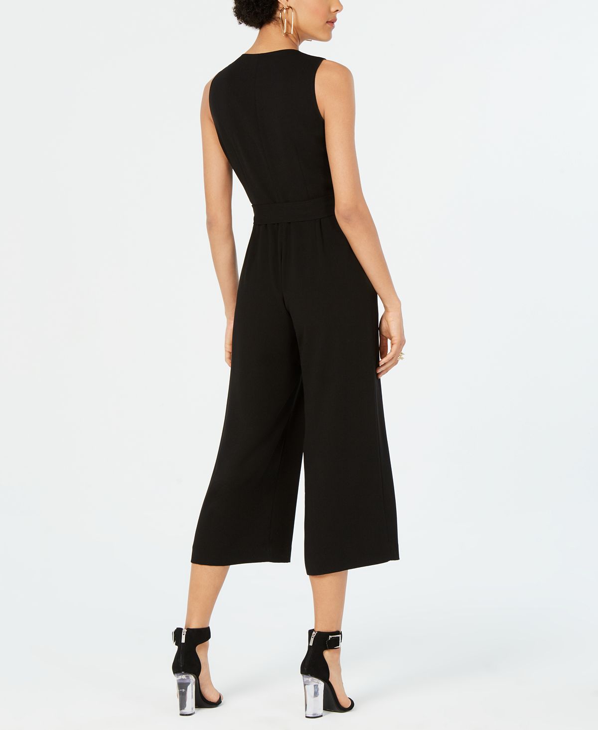 Bar III Women's Sleeveless Crepe Jumpsuit Black Size 4