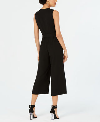 Bar III Women's Sleeveless Crepe Jumpsuit Black Size 4