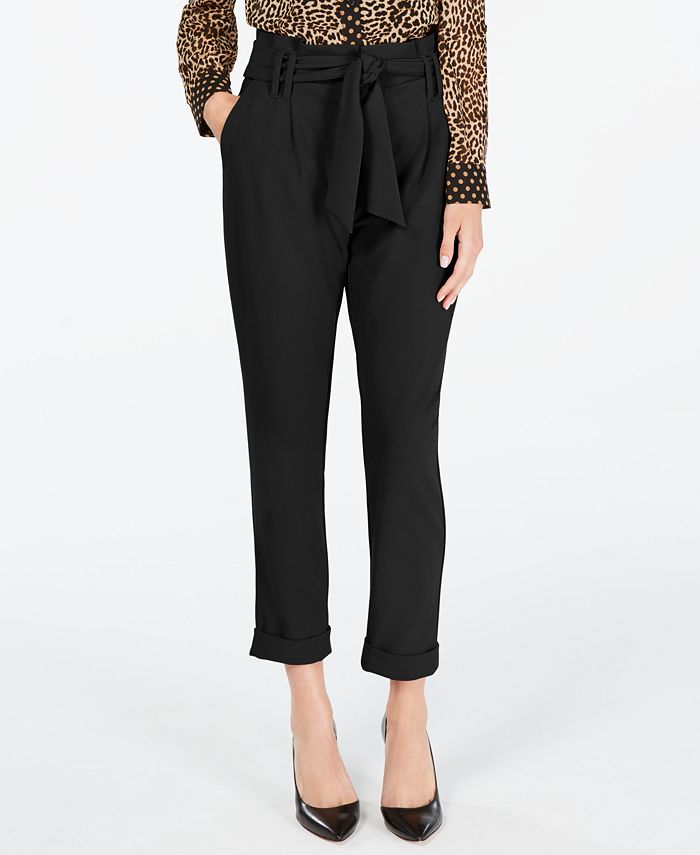 INC Iternational Concepts Women's Paperbag Waist Pants Black Size 6 Petite