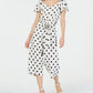 Monteau Women's Polka Dot Flutter Sleeve Jumpsuit White Size Petite XL