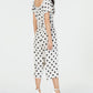 Monteau Women's Polka Dot Flutter Sleeve Jumpsuit White Size Petite XL