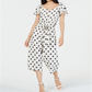 Monteau Women's Polka Dot Flutter Sleeve Jumpsuit White Size Petite XL
