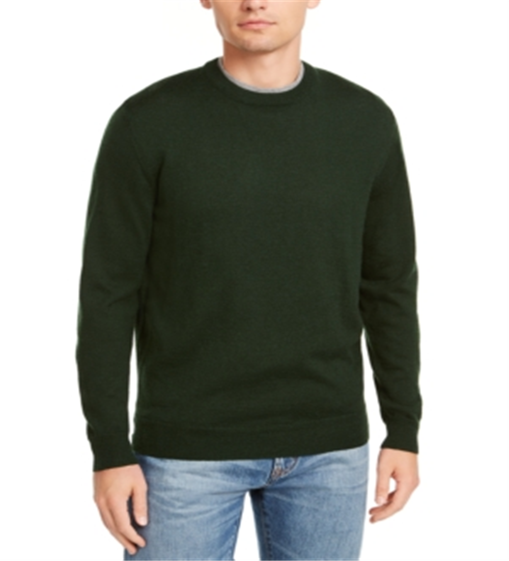 Club Room Men's Sweater Crewneck Wool Pullover Green Size Small