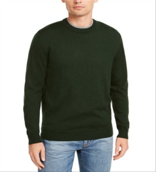Club Room Men's Sweater Crewneck Wool Pullover Green Size Small