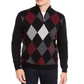 Club Room Men's Pima Argyle Quarter-Zip Sweater Black Size XXX-Large
