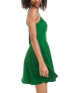 City Studios Junior's Bow Back Fit & Flare Dress Green Size 7