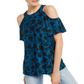 INC Iternational Concepts Women's Cold Shoulder Printed Top Blue size Petite XL