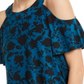 INC Iternational Concepts Women's Cold Shoulder Printed Top Blue size Petite XL