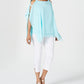 JM Collection Women's Split Sleeve Poncho Top Blue Size Petite L