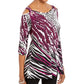 JM Collection Women's Cold Shoulder Grommet Tunic Purple Size X-Small