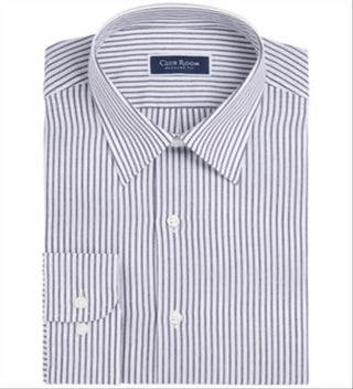 Club Room Men's Classic/Regular-Fit Stripe Dress Shirt Blue Size 15.5X34-35