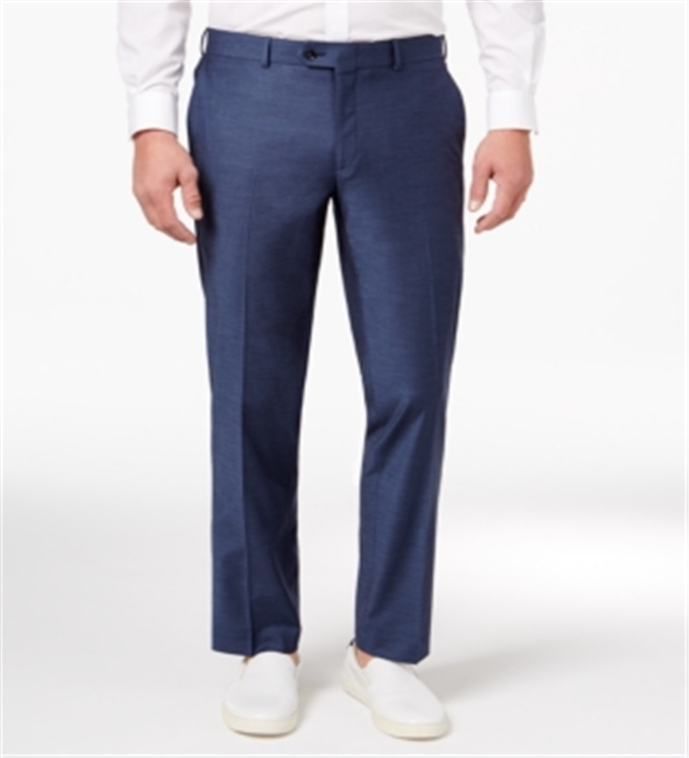 Bar III Men's Wrinkle Resistant Slim Fit Dress Pants Blue Size 32X32