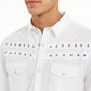 INC International Concepts Men's Grommet Shirt White Size Medium