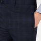 Calvin Klein Men's X Slim Fit Stretch Plaid Suit Separate Pants Blue Size 34X34
