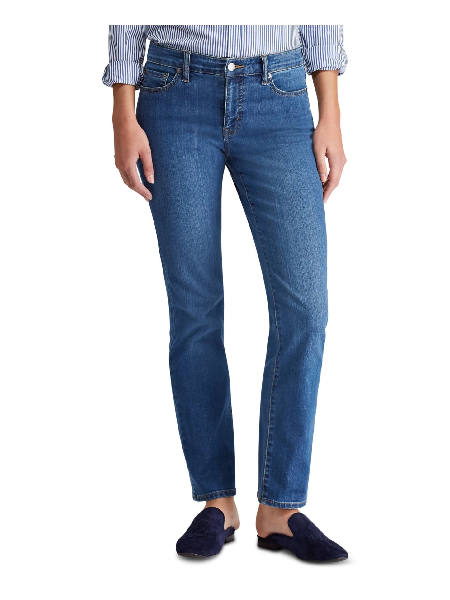 Ralph Lauren Women's Modern Straight Curvy Jeans Blue Size 6 P