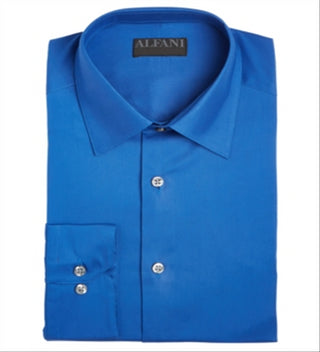 Alfani Men's Solid Classic Regular Fit Dress Shirt Blue Size 2XL