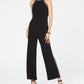 INC Iternational Concepts Women's Contrast Piping Halter Jumpsuit Black Size Petite XL