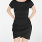 Planet Gold Women's Ruched Bodycon Dress Black Size XX-Small