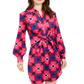 Trina Trina Women's Turk Printed Twist Front Shirtdress Pink Size X-Large