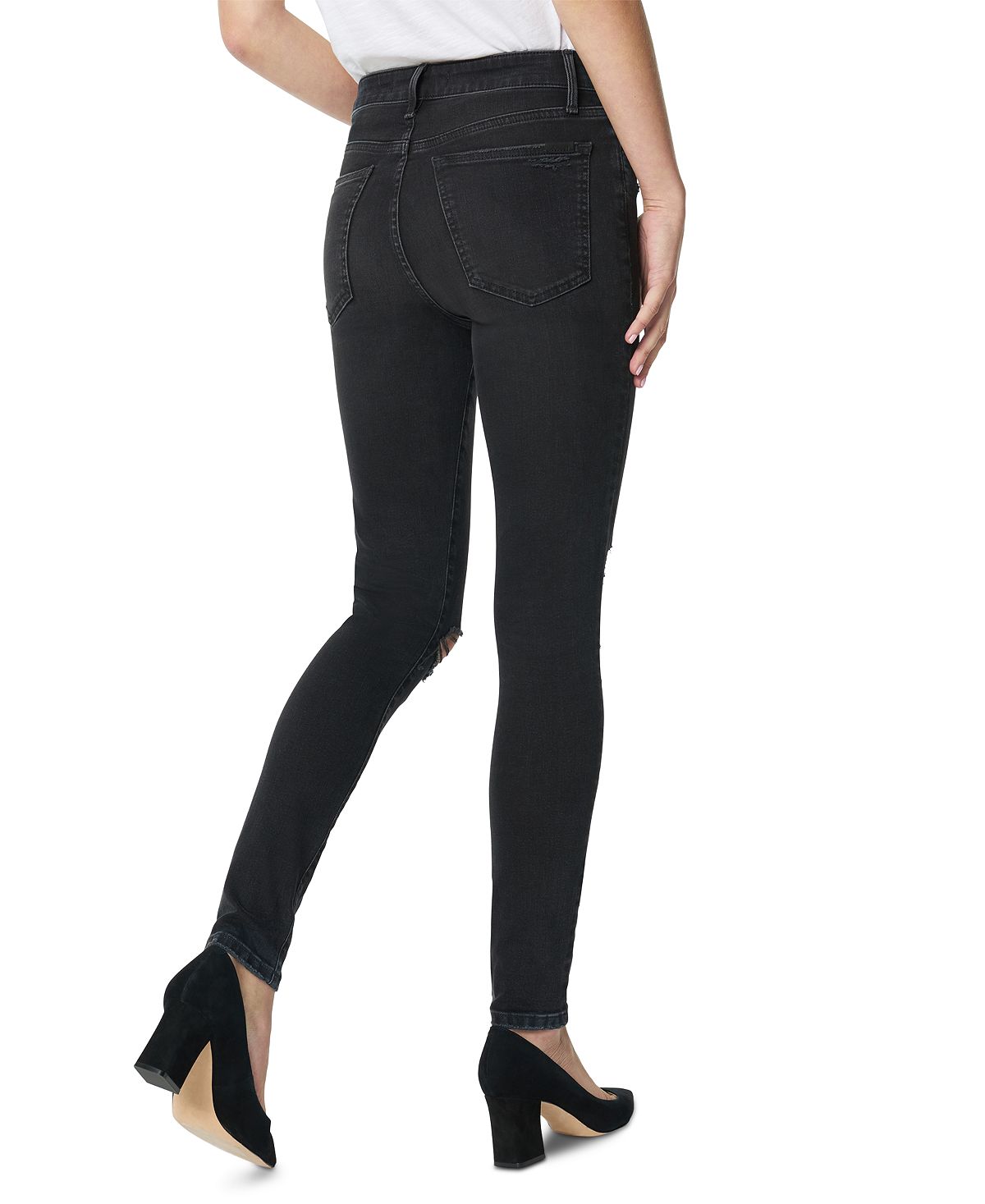 Joe's Jeans Women's the Charlie Distressed Skinny Ankle Jeans Black Size 29