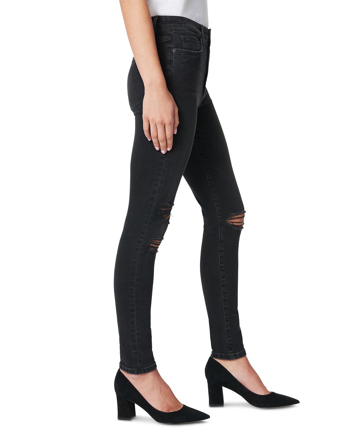 Joe's Jeans Women's the Charlie Distressed Skinny Ankle Jeans Black Size 29