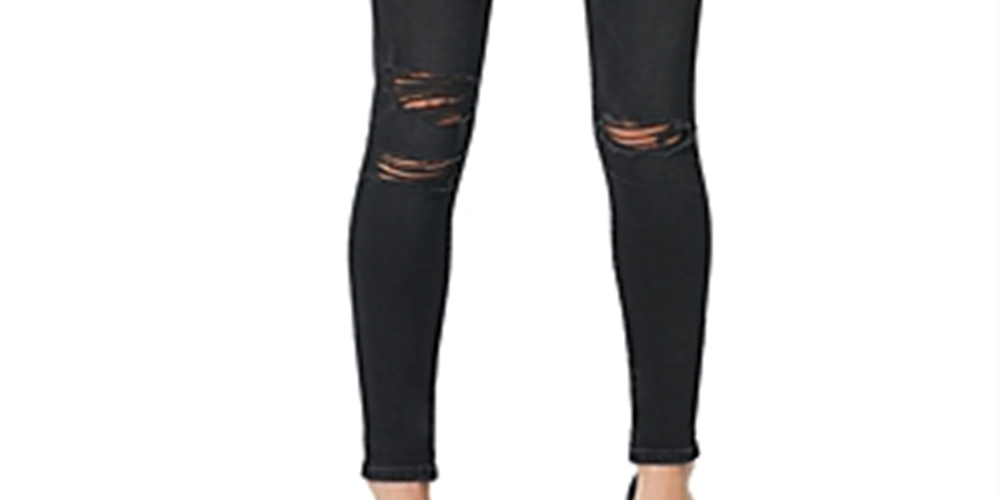 Joe's Jeans Women's the Charlie Distressed Skinny Ankle Jeans Black Size 29