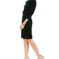 Jessica Howard Women's Velvet Cowl Neck Sheath Dress Green Size 6 Petite