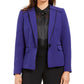 Le Suit Women's Button Blazer Wear to Work Jacket Purple Size 14
