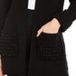 Alfani Women's Embellished Open Front Cardigan Sweater Black Size Small