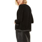 Charter Club Women's Lurex Trim Cashmere Cardigan Black Size X-Small