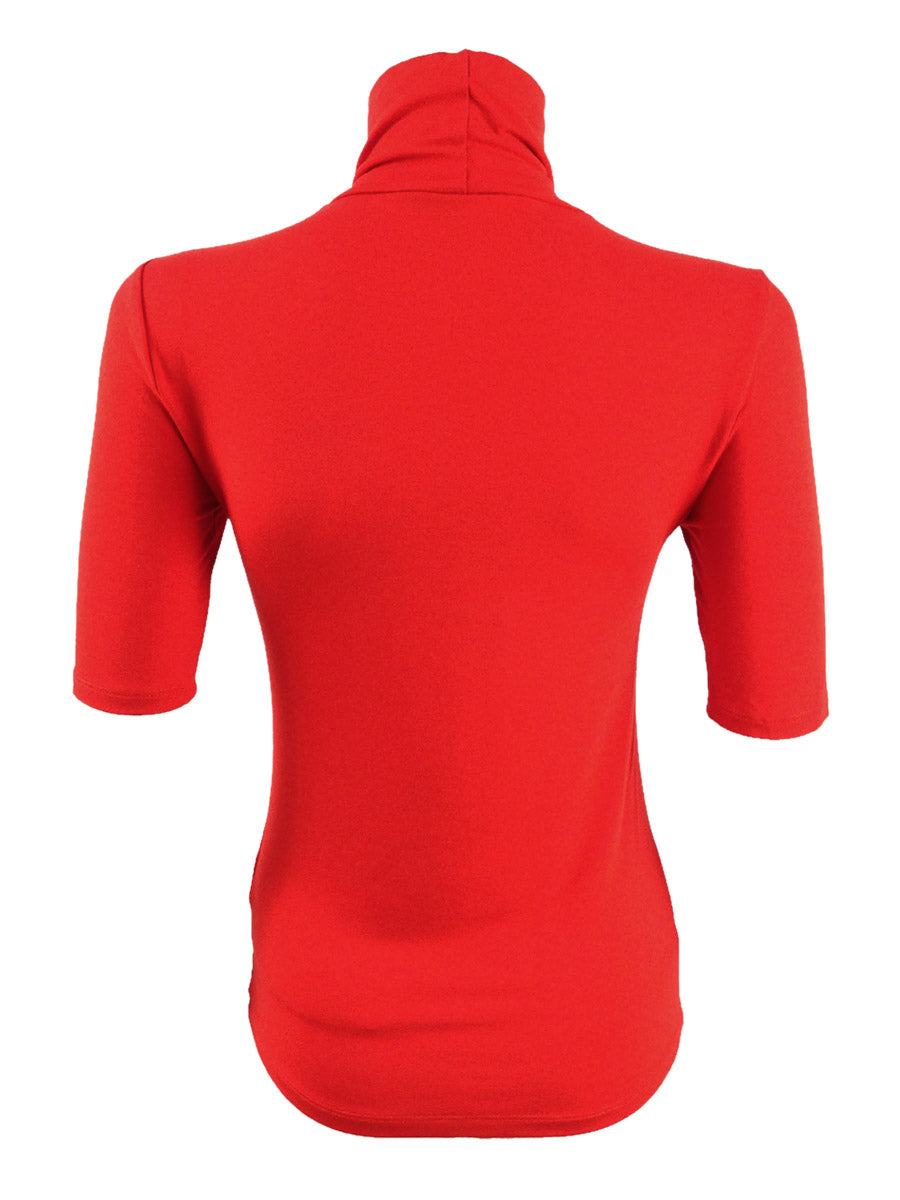 Ralph Lauren Women's Stretch Turtleneck Top Red Size Petite Small