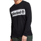 Timberland Men's Linear Logo Graphic Long Sleeve T-Shirt Black Size X-Large