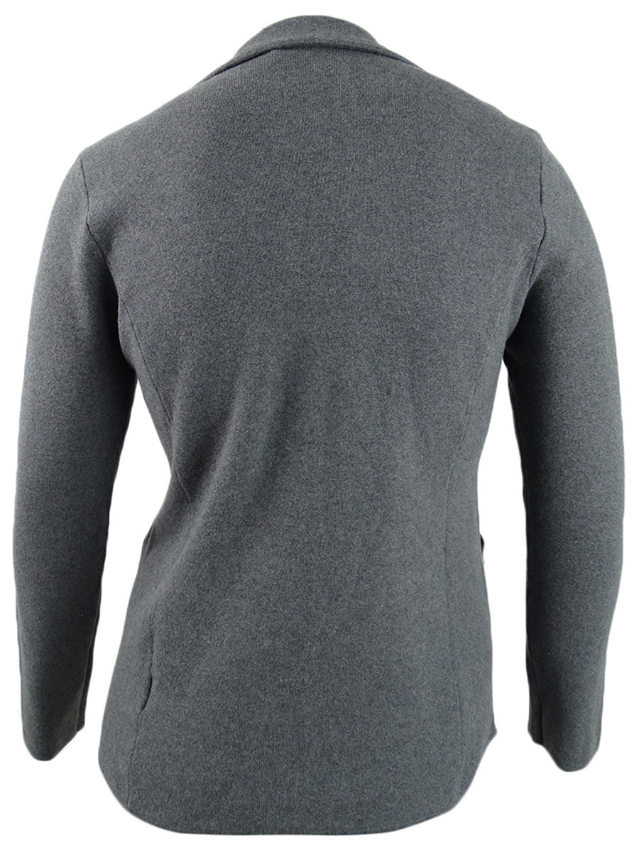 Ralph Lauren Women's Knit Cotton Blazer Gray Size Petite Medium