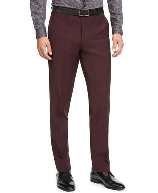 Bar III Men's Slim Fit Active Stretch Solid Suit Pants Red Size 31x32