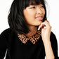 Charter Club Women's Pure Cashmere Cheetah Print Layered Look Sweater Black Size Large