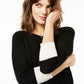 Charter Club Women's Ribbed Colorblocked Cashmere Sweater Black Size X-Large
