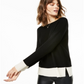 Charter Club Women's Ribbed Colorblocked Cashmere Sweater Black Size X-Large