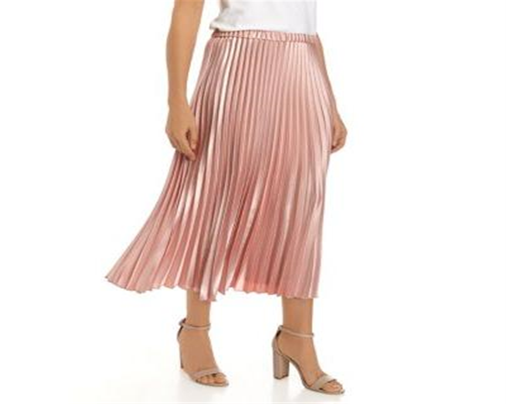 Anne Klein Women's Pleated MIDI Skirt Pink Size Medium