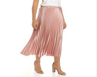 Anne Klein Women's Pleated MIDI Skirt Pink Size Medium