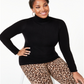 Charter Club Women's Plus Cashmere Turtleneck Sweater Black Size 2X