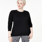 Charter Club Plus Size Crewneck Cashmere Sweater Black Size 2XL