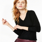 Charter Club Women's Cashmere Long Sleeve V Neck Sweater Black Size Petite Medium