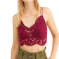 Free People Women's Intimates Elastic Floral Everyday Bralette Red Size Large
