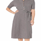 Ralph Lauren Women's Micro Houndstooth MIDI Dress Gray Size X-Large