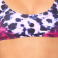 Salt + Cove Juniors' How Do You Zoo Tie-Dye Printed Tie-Back Bralette Bikini Top Leopard Fuschia Tie Dye Size Large