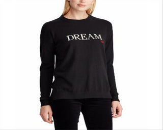 RALPH LAUREN Womens Printed Long Sleeve Crew Neck T-Shirt Sweater Black Size Petite S