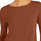 Alfani Women's Sheer Crossover Hem Tunic Brown Size XX-Large