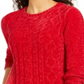 Karen Scott Women's Petite Chenille Cable-Knit Sweater Red Size 44